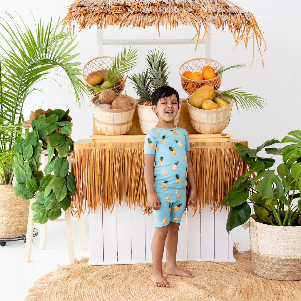 Short Sleeve Pajamas in Pineapple | Kyte BABY
