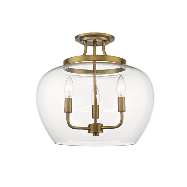 Enciso 3 - Light 15.75" Chandelier Style Bell Semi flush mount | Wayfair North America