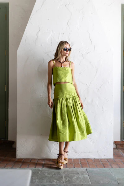 Circle Skirt Dupioni - Chartreuse | Julia Amory
