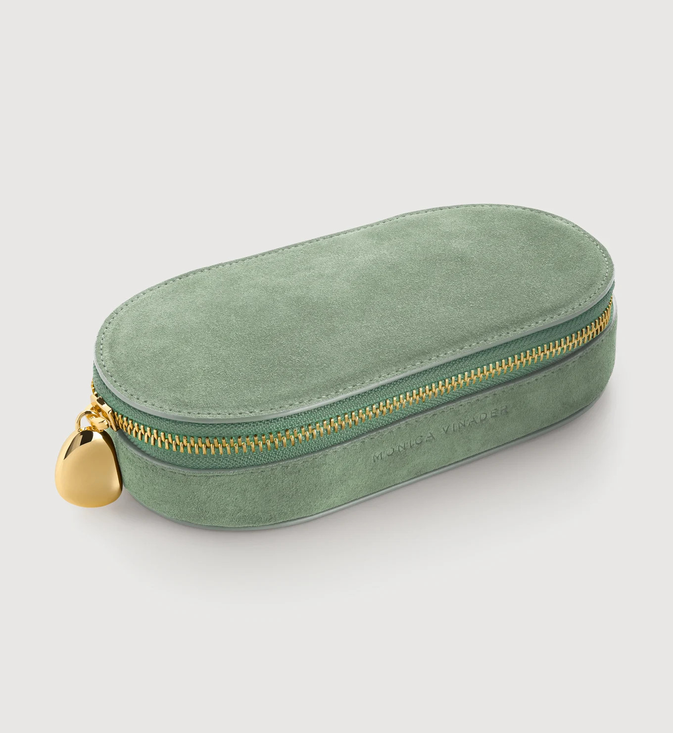 Oval Suede Jewellery Box | Monica Vinader (Global)