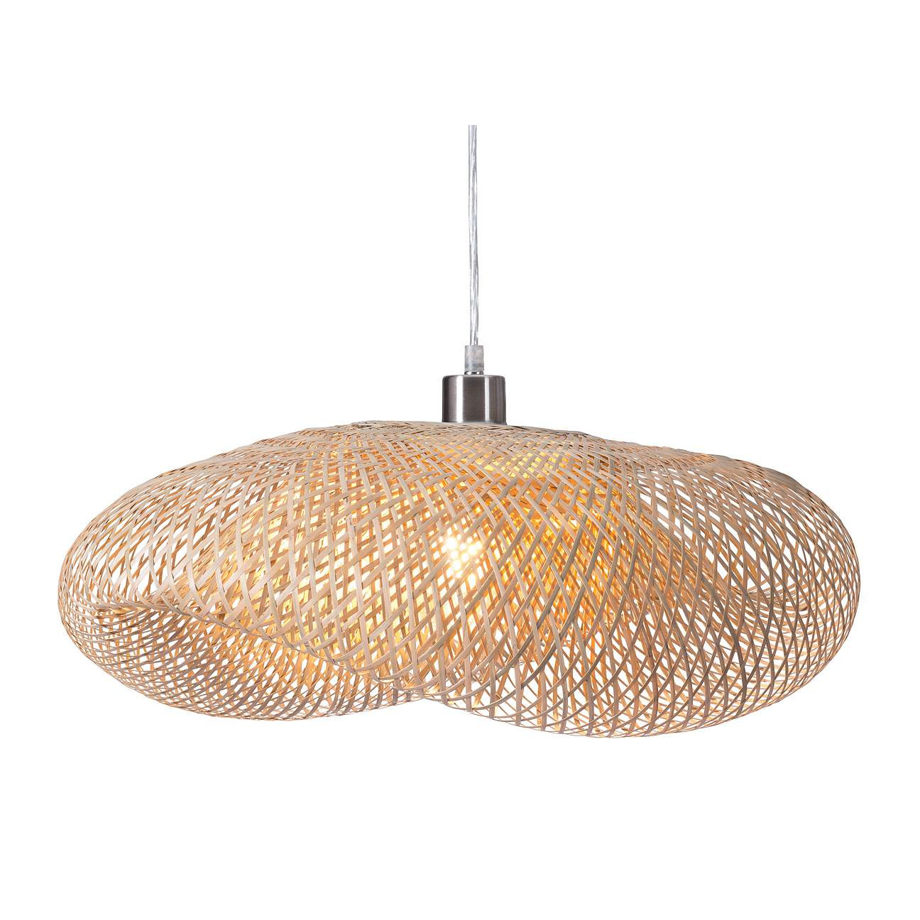 Zuo Weekend 24.8" Wide Modern Natural Woven Bamboo Pendant Light | www.lampsplus.com | Lamps Plus