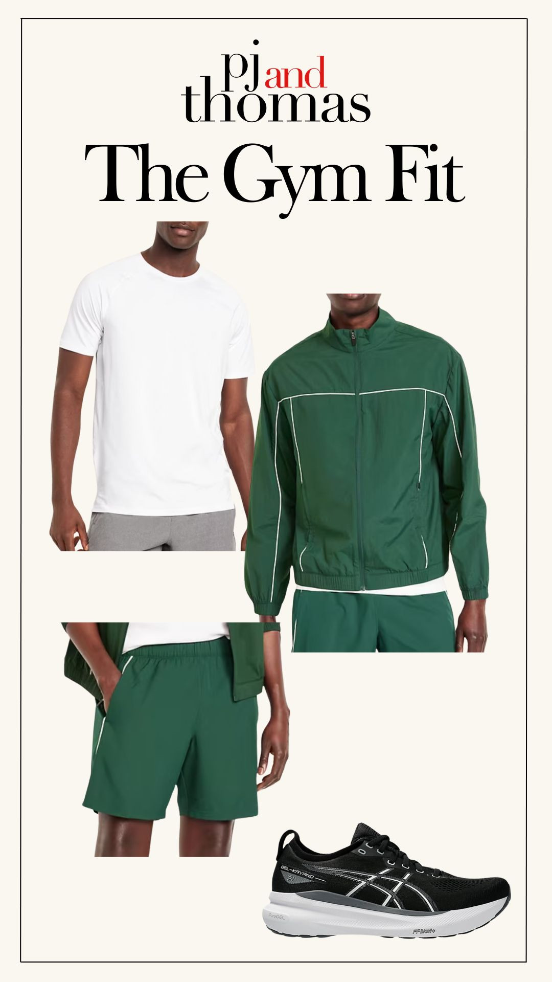🏋️‍♂️ Ready to crush your workout in style? This gym fit is sleek, functional, and comfortable enough to transition from warm-up to wind-down.
✨ Shop the look:
👕 Moisture-wicking tee
🟢 Lightweight track jacket & shorts set
👟 ASICS Gel-Cumulus sneakers – the support you didn’t know you needed!
#LTKGymLook #MensActivewear #FitGoals #pjandthomas 

 #LTKActive #LTKStyleTip #LTKMens