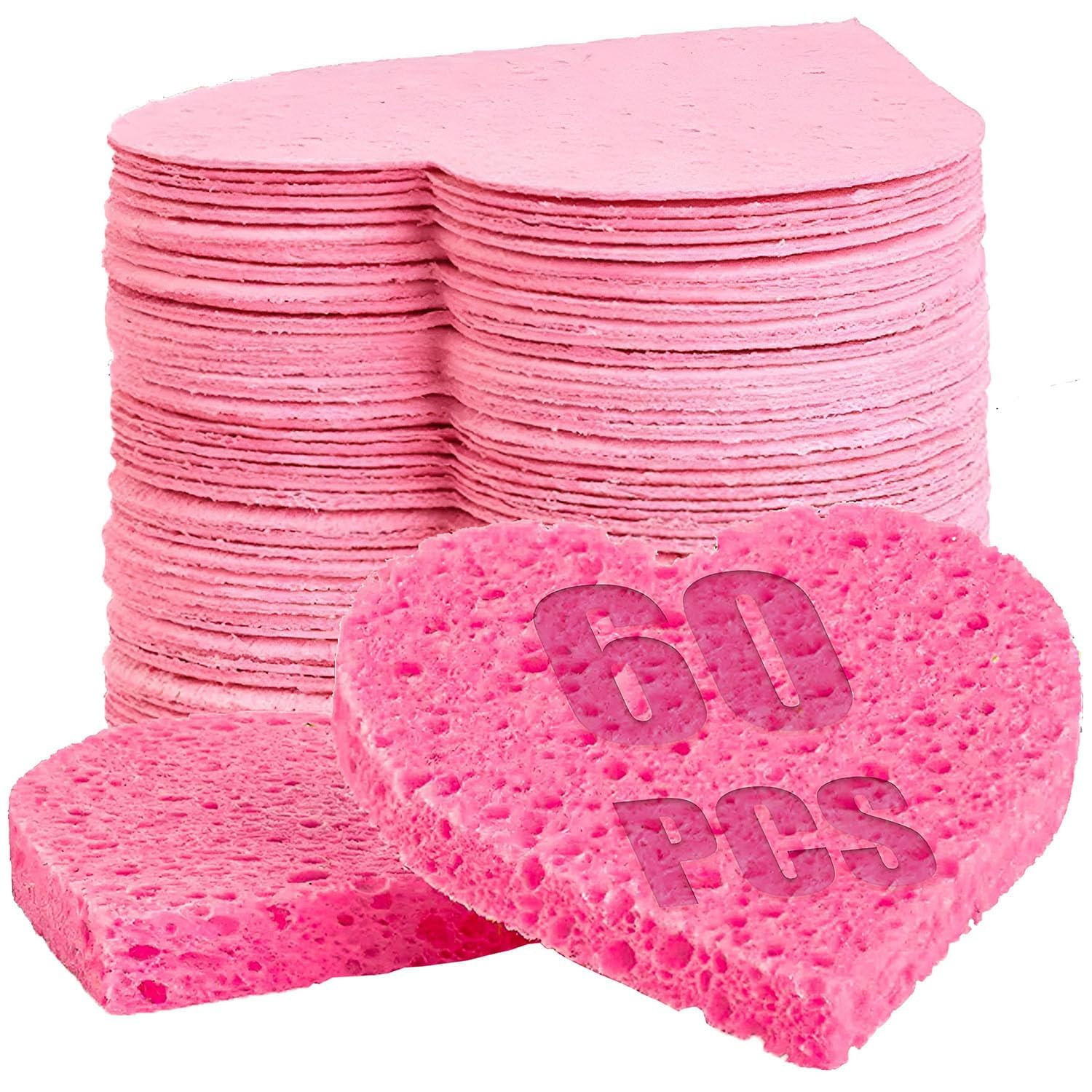 60-Count Compressed Facial Sponges | Makeup Remover Sponges | 100% Natural Cosmetic Spa Sponges f... | Amazon (US)