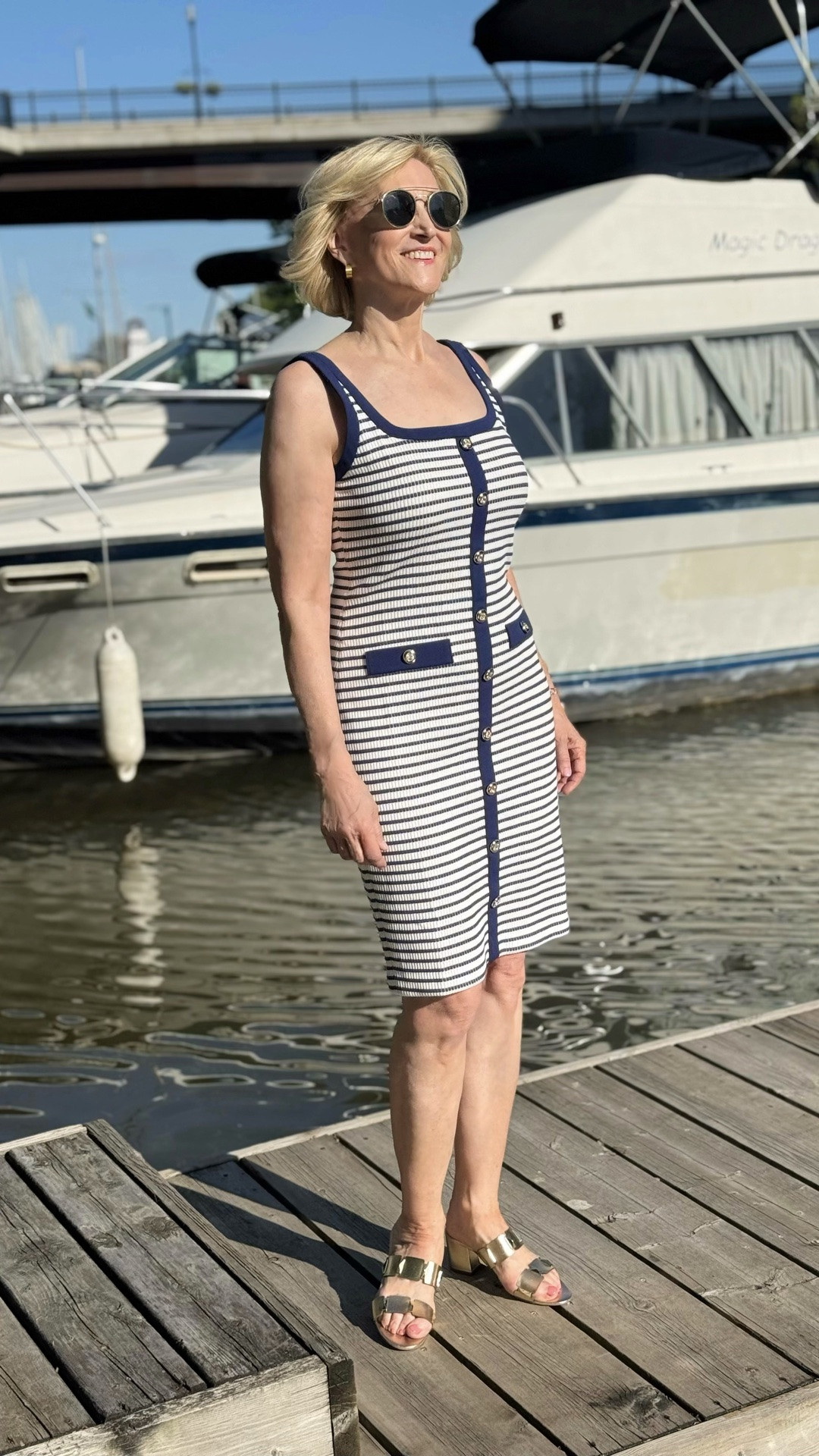 A classic striped dress is wardrobe essential and never goes out of style. 🤍⚓️

I love finding pieces that are easy to throw on but still make you feel put together, and this striped tank dress from Macy’s is exactly that. I paired it with gold block heels to dress it up a little, but it would look just as cute with white sneakers or flat sandals for everyday.

Classic, comfortable, and one of those dresses you’ll reach for all season long. 💙✨

#LTKSeasonal #LTKOver40 #LTKootd