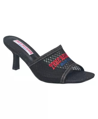 True Religion Women's Coi Mesh Slip on Heel, Black, 6M | Belk