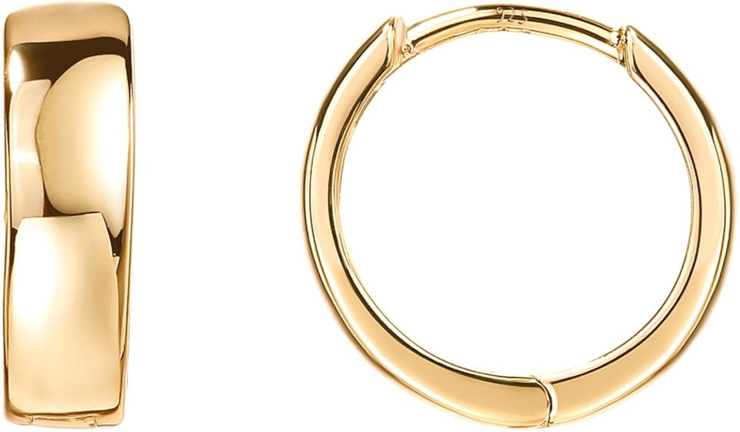 PAVOI 14K Gold Plated Sterling Silver Post Huggie Earrings | Small Hoop Earrings |Gold Earrings f... | Amazon (US)