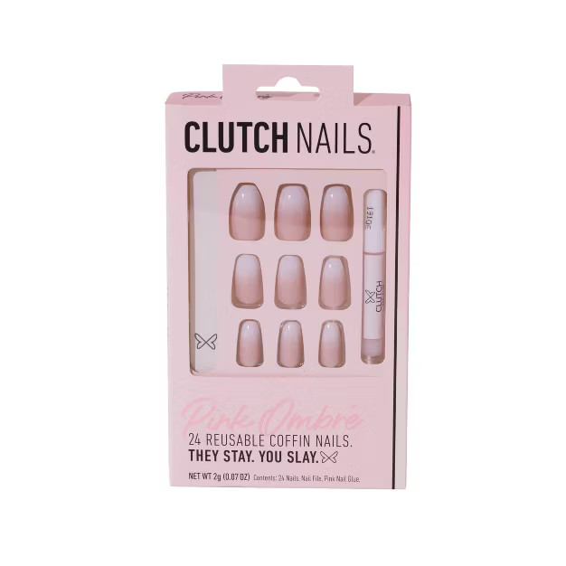 Clutch Nails - Press On Nails - Pink Ombre - 24ct | Target