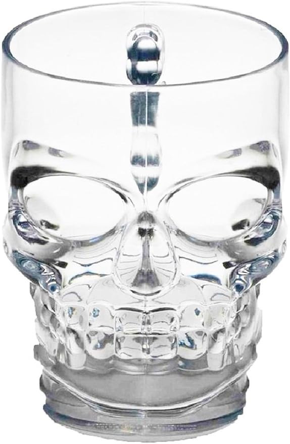 Circleware Skull Face Beer Mug Drinking Glasses with Handle, Set of 2, Heavy Base Funny Entertain... | Amazon (US)