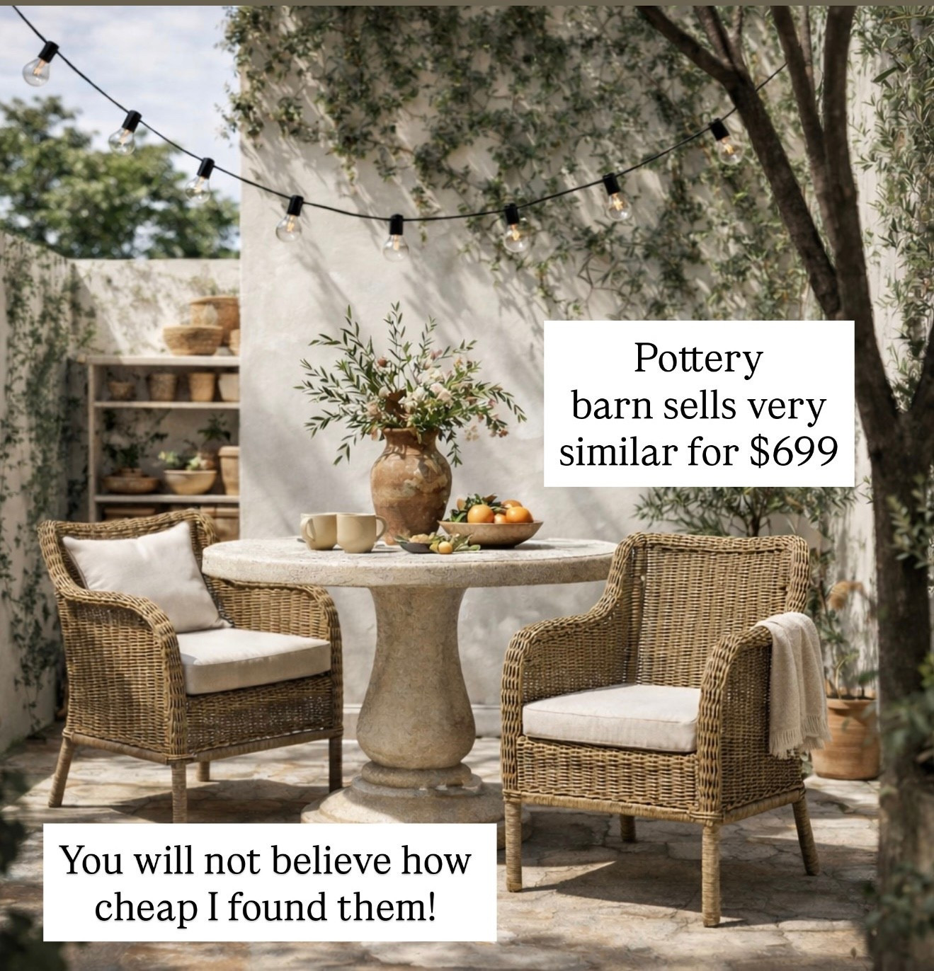 New from IKEA these are so beautiful they sell for almost 700 a pottery barn very similar, outdoor dining chair, outdoor accent chair, woven accent chair look for less patio chairI’m 

#LTKHome #LTKSaleAlert