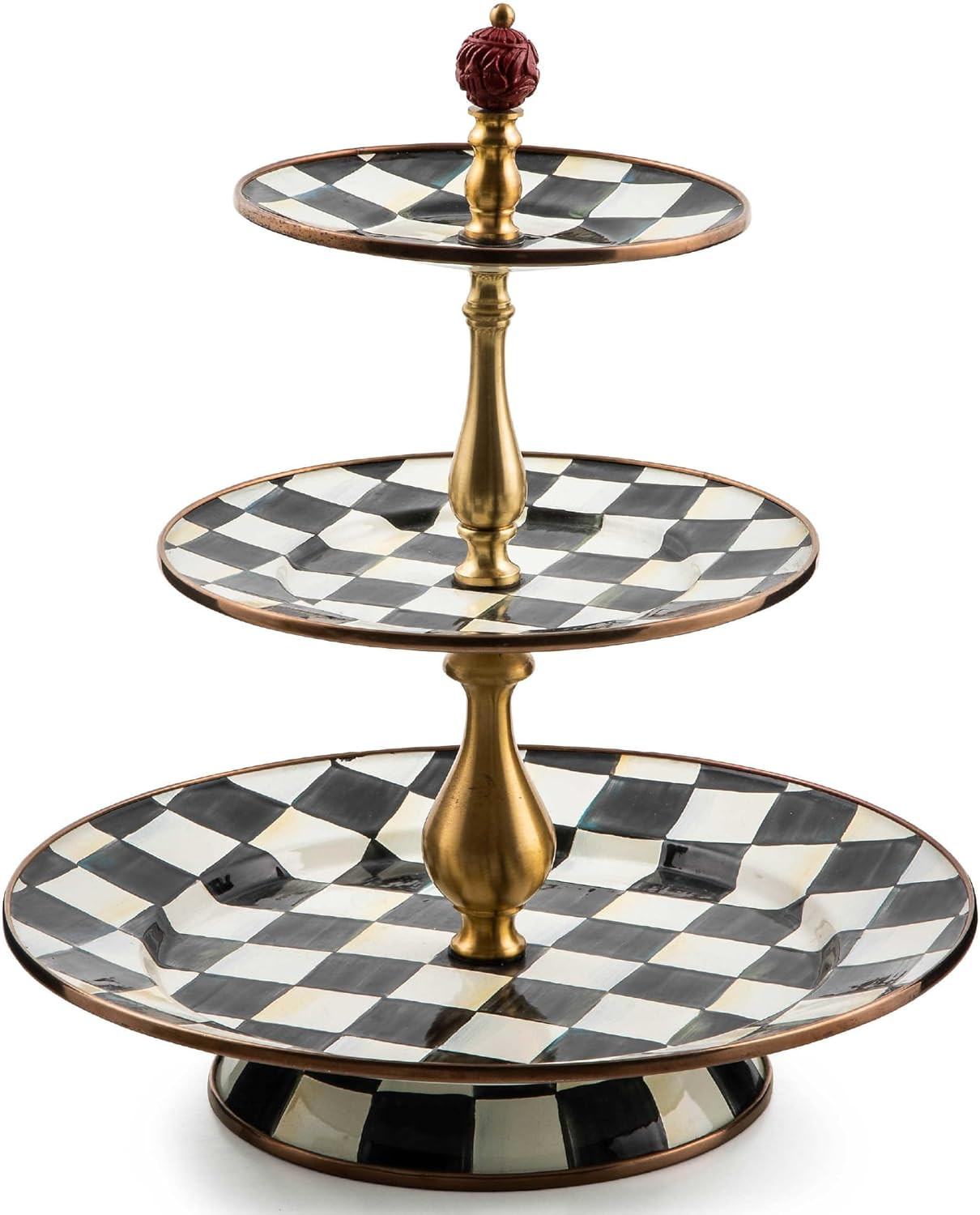 MACKENZIE-CHILDS Enamel Three-Tier Sweet Stand, Three-Tiered Serving-Tray Stand, Party Food Displ... | Amazon (US)