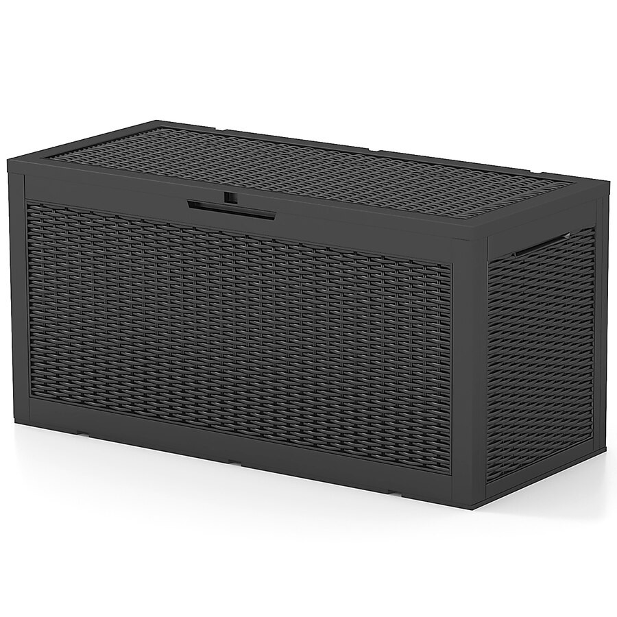 Patiowell 47.8-in L x 21.4-in 100-Gallons Black Plastic Deck Box | Lowe's