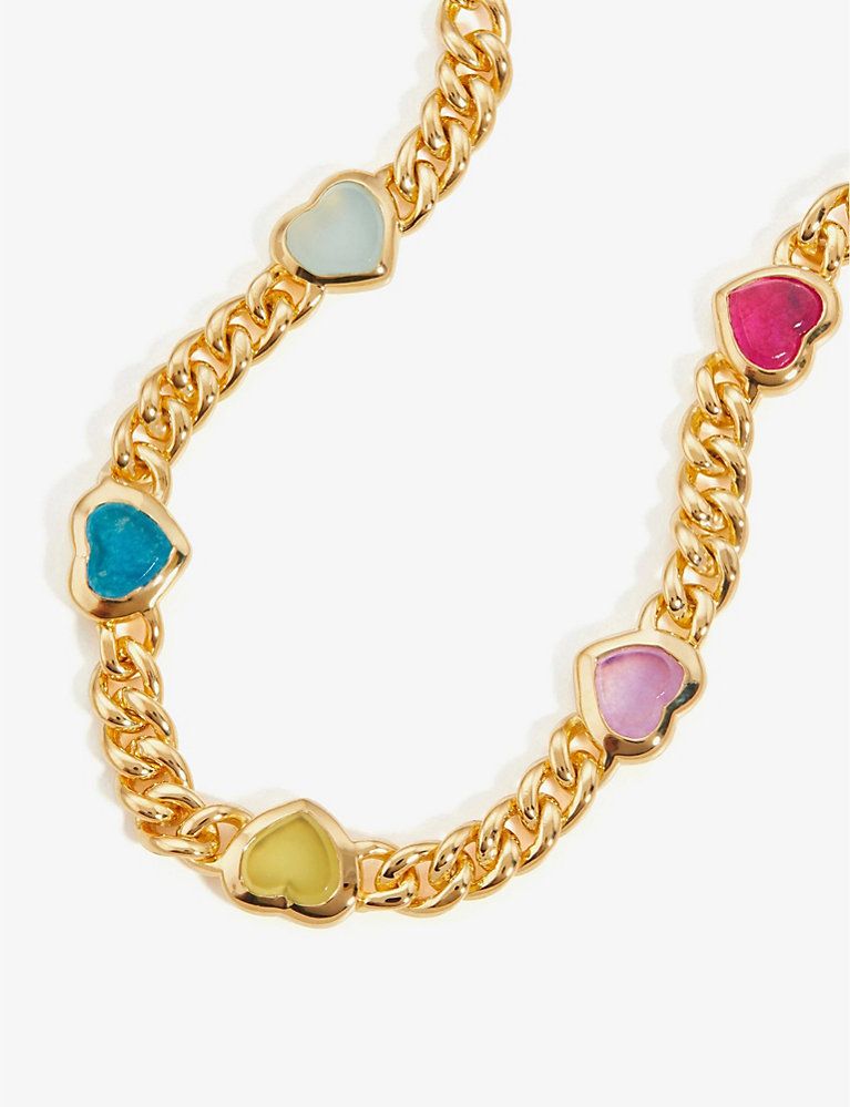 Jelly Heart medium 18ct recycled yellow-gold plated brass, quartz and chalcedony charm bracelet | Selfridges