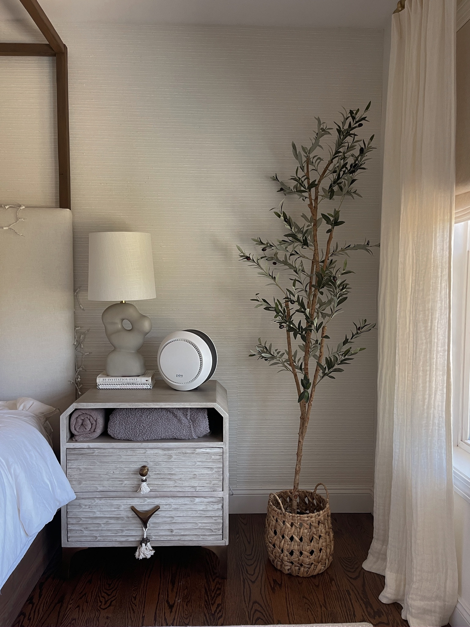 Home decor, modern home, nightstand, primary bedroom, olive tree, neutral home decor, interior design, guest bedroom 

#LTKhome #LTKfamily #LTKfindsunder100