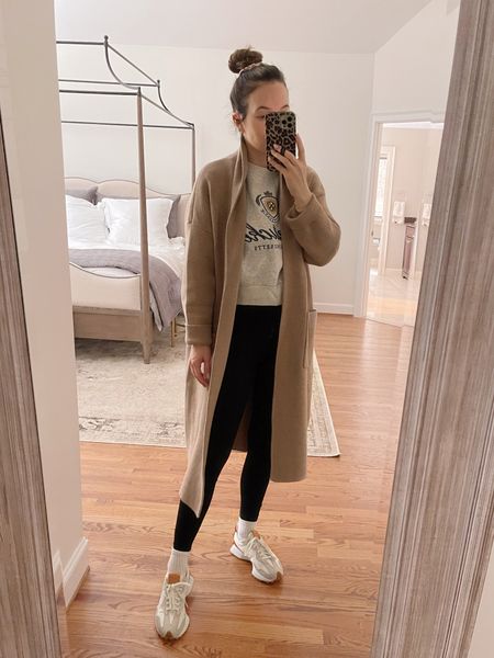 One of my favorite WFH outfits. All pieces run true to size, wearing size S in all pieces (coatigan, destination sweatshirt and leggings). Size up a half size in sneakers  

#LTKunder100 #LTKFind #LTKstyletip