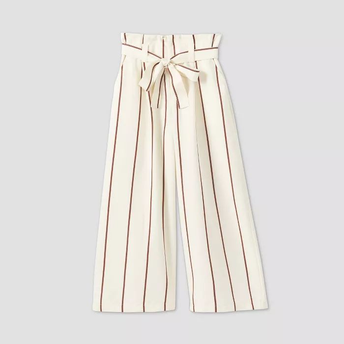 Women's High-Rise Tie Waist Cropped Wide Leg Pants - A New Day™ | Target