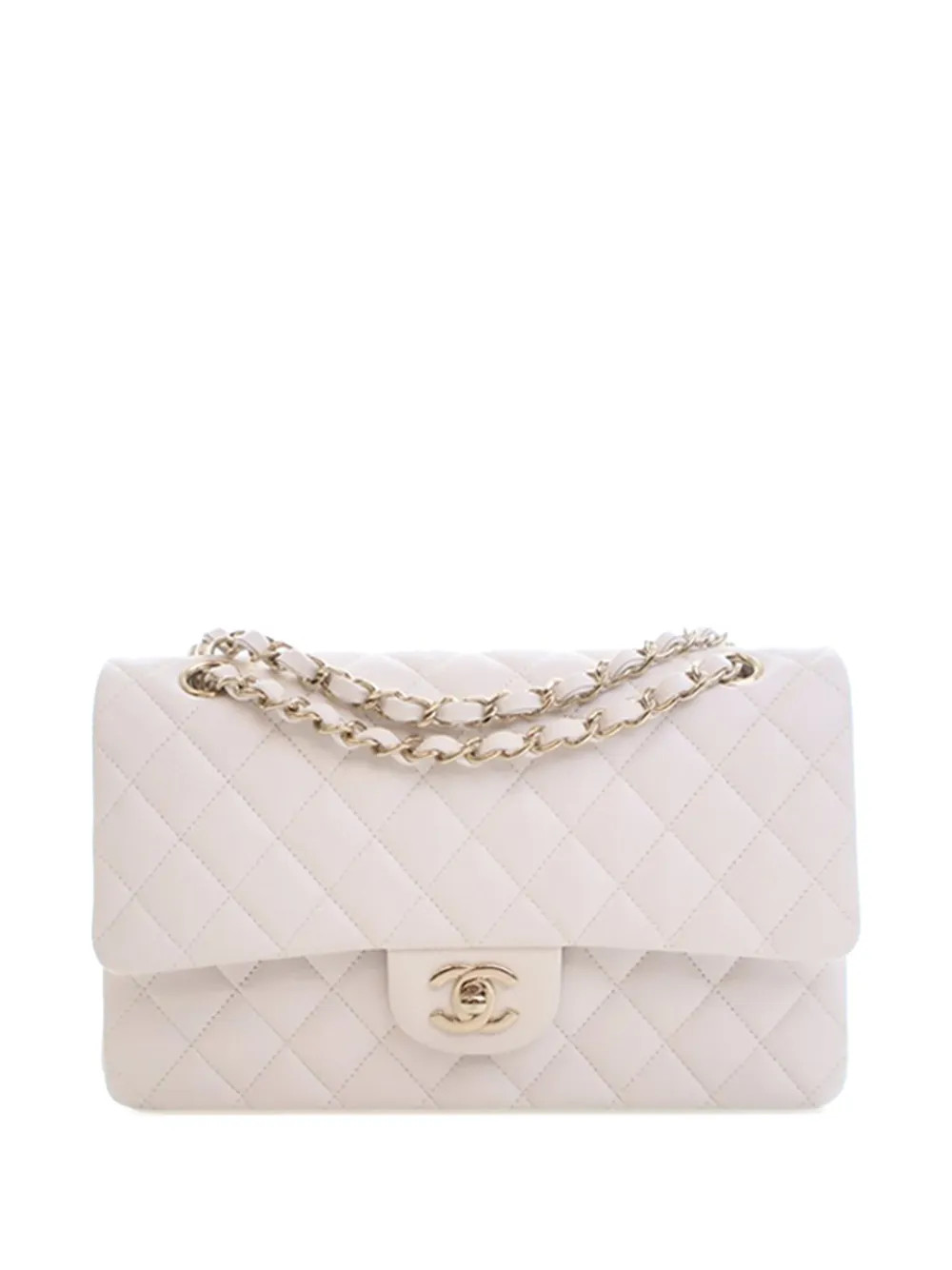 CHANEL Pre-Owned 2019 Mittelgroße Classic Caviar Double Flap Schultertasche | Weiß | FARFETCH A... | Farfetch Global