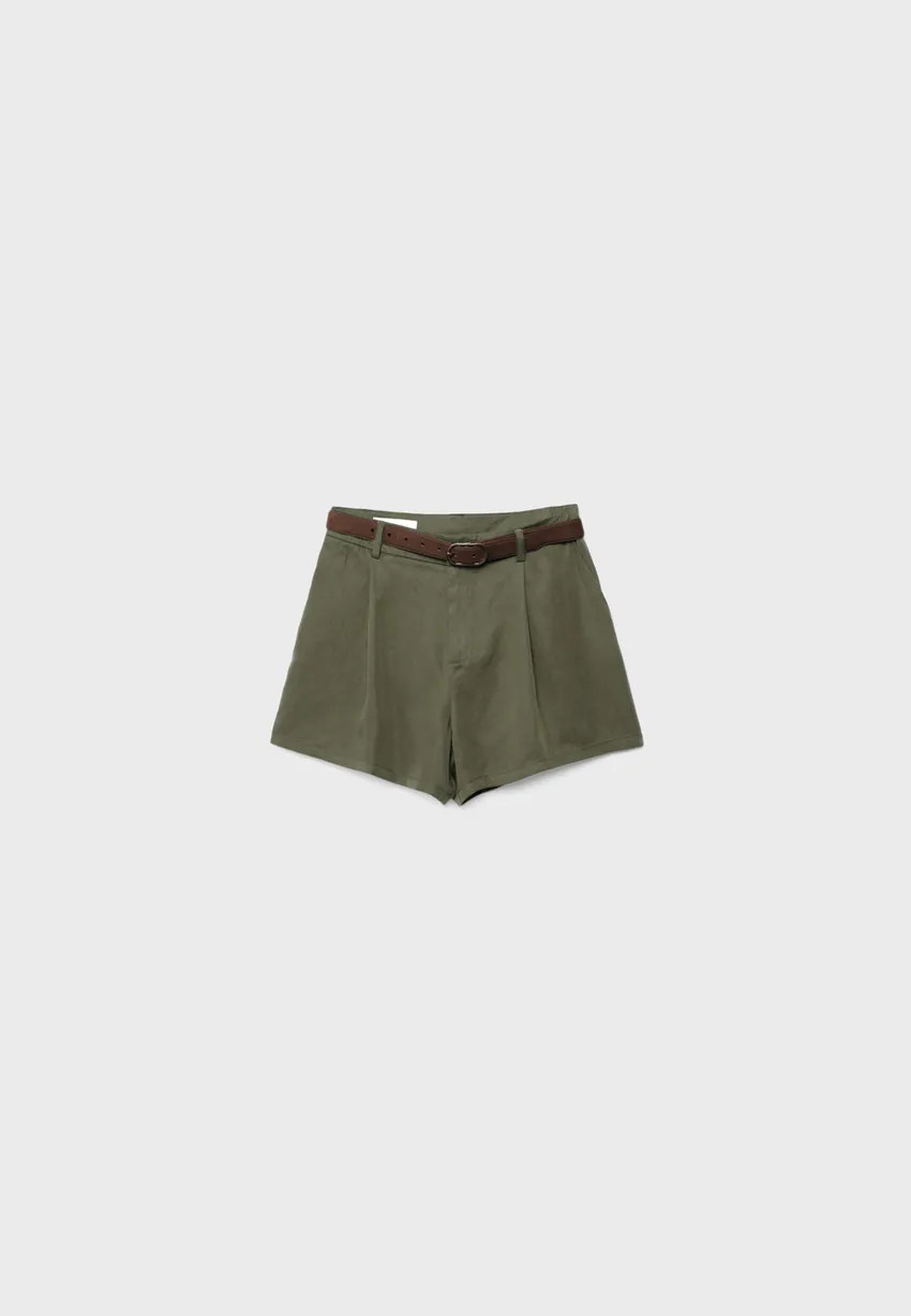Stradivarius Short fluide à ceinture Marine foncé 32 | Stradivarius (FR)