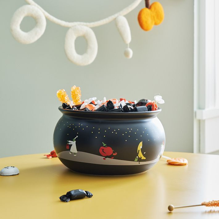 Trick-or-Treaters Ceramic Cauldron Candy Bowl | West Elm (US)