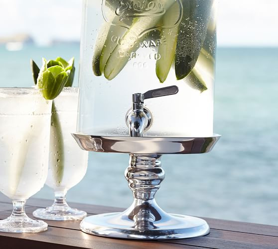 Silver Metal Drink Dispenser Stand | Pottery Barn (US)
