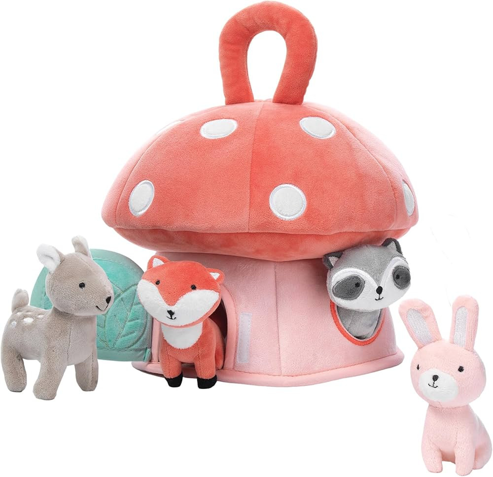 Lambs & Ivy Interactive Plush Mushroom House with Stuffed Animal Toys | Amazon (US)