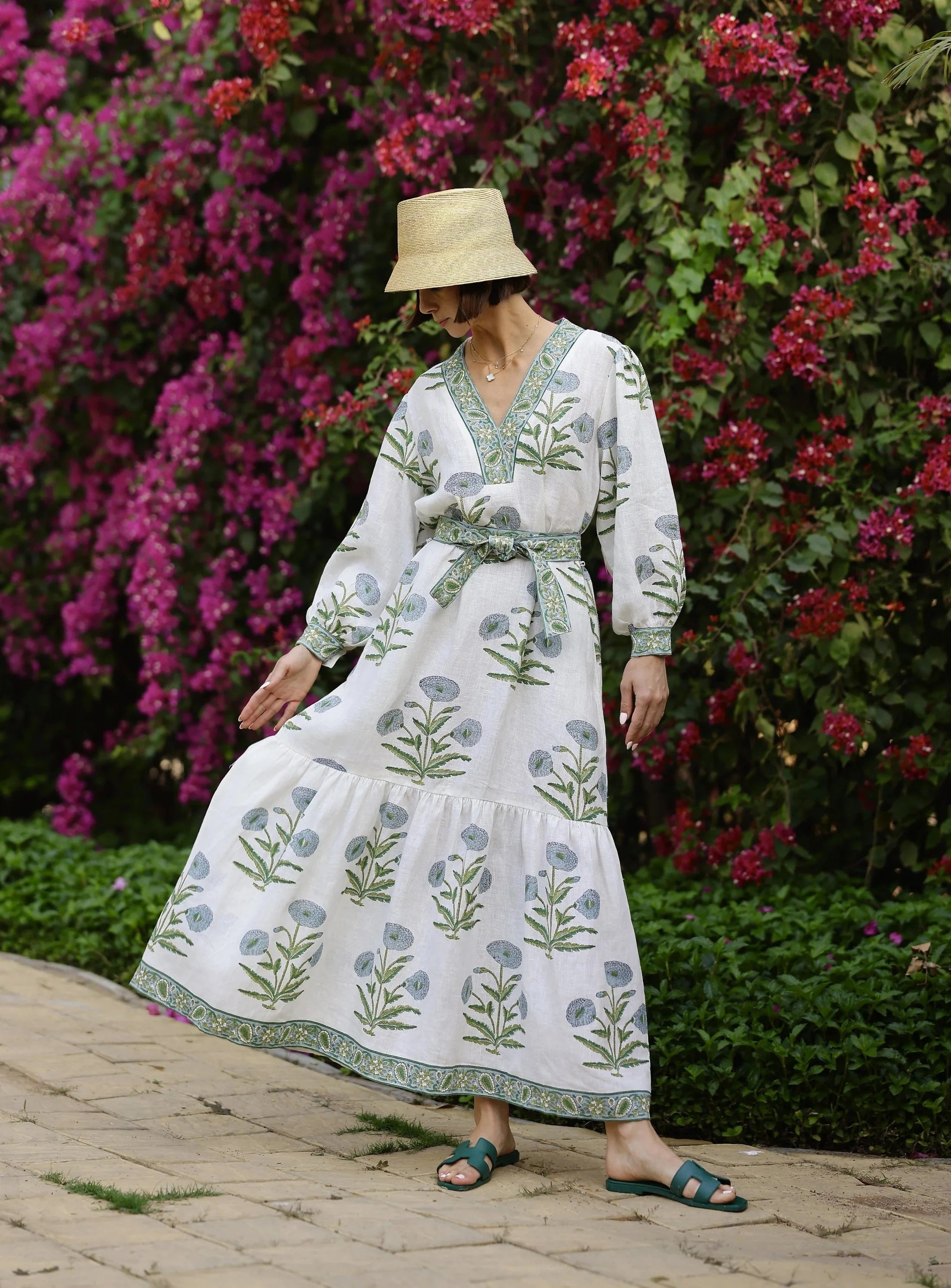 Capri Maxi Dress - Blue Flower | The Horseshoe Crab