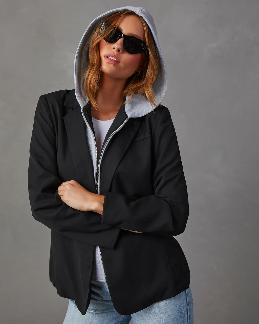 Corporate Cool Detachable Hooded Blazer | VICI