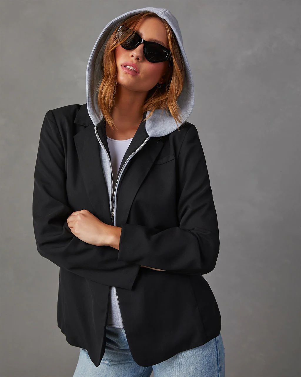Corporate Cool Detachable Hooded Blazer | VICI Collection