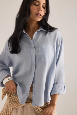 The Shrunken Bennet Linen Buttondown Shirt by Maeve | Anthropologie (UK)