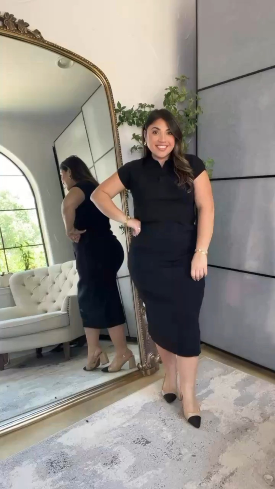 Elevated everyday style — effortlessly chic looks for work and play. Wearing size small in this sleek black two-piece, small in tops, medium in pants and shorts. Shoes fit true to size.✨ #ChicStyle #WorkToWeekend #OOTD