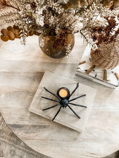 Target find, spider tea light candle holder, Falloween coffee table decor. 🕷🕯🍂