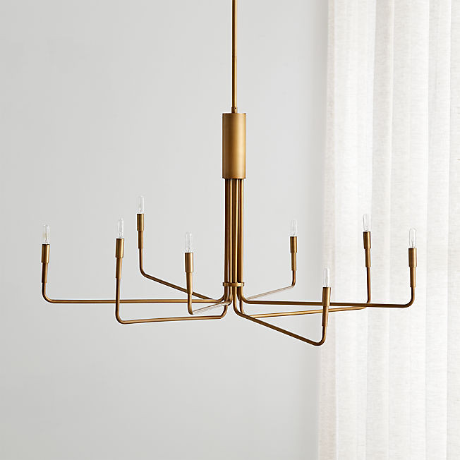 Clive Large Brass Chandelier Light + Reviews | Crate & Barrel | Crate & Barrel