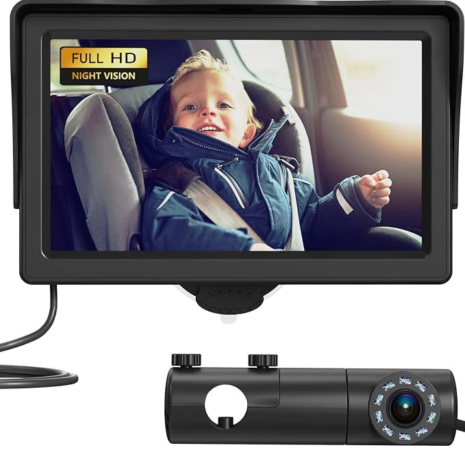 GROWNSY Baby Car Camera, HD Display Baby Car Mirror with Night Vision Feature, 4.3 inch Baby Car ... | Amazon (US)