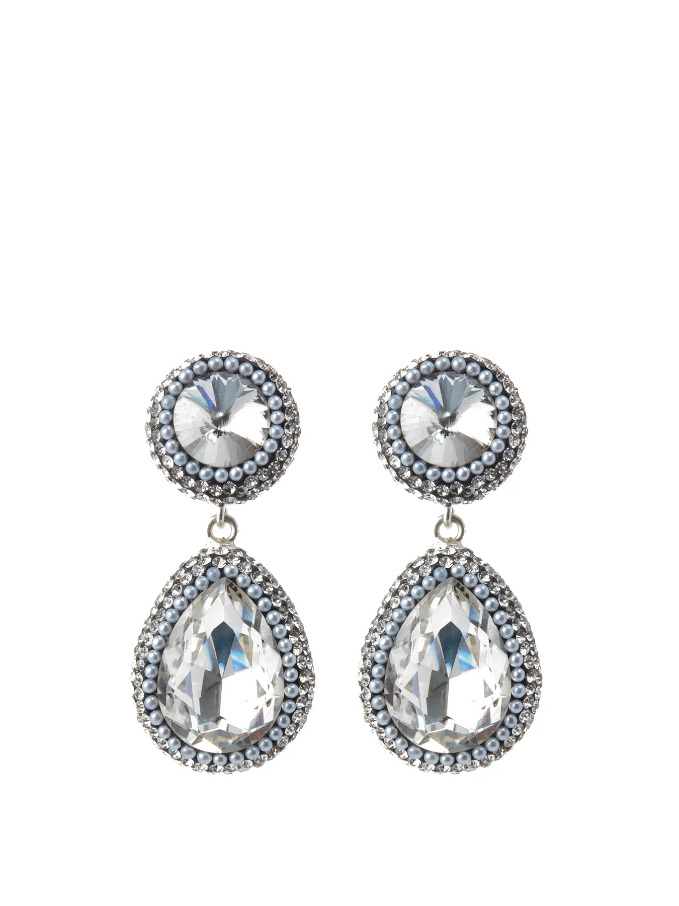 Silver Teardrop Crystal Earrings | Fenwick UK