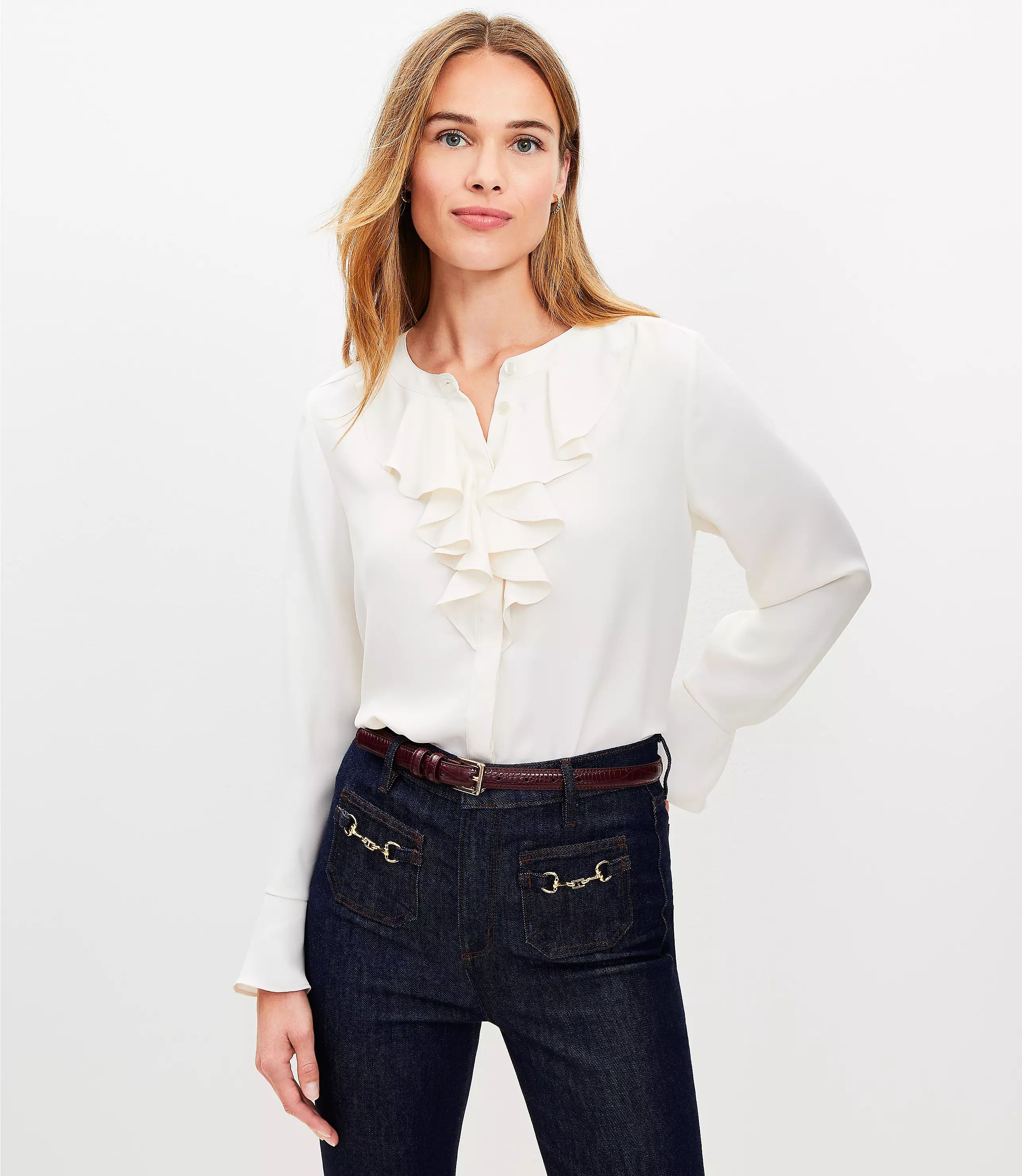 Cascading Ruffle Blouse | LOFT