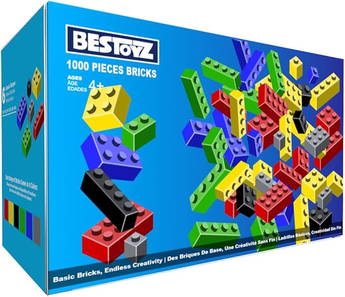 1000 Pieces Building Blocks, Bulk Classic Building Bricks Toy, Big Box of Basic Bricks, Compatibl... | Amazon (US)