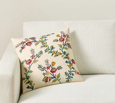 Nora Embroidered Pillow | Pottery Barn (US)