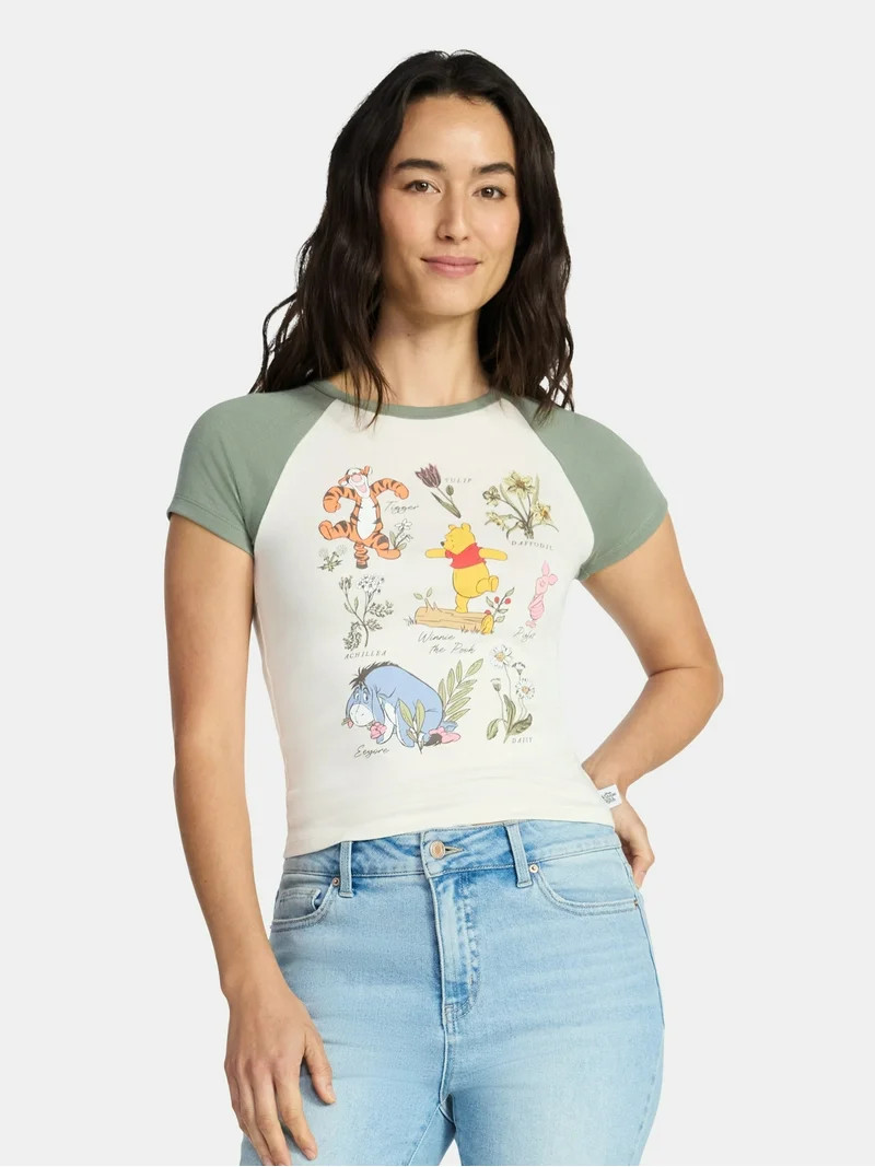Disney Winnie the Pooh and Friends Floral Women's Graphic Tee, Sizes XXS-XXL | Walmart (US)