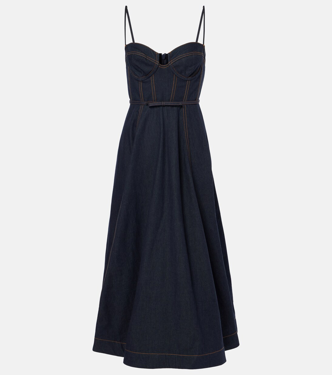 Crush denim bustier dress | Mytheresa (UK)