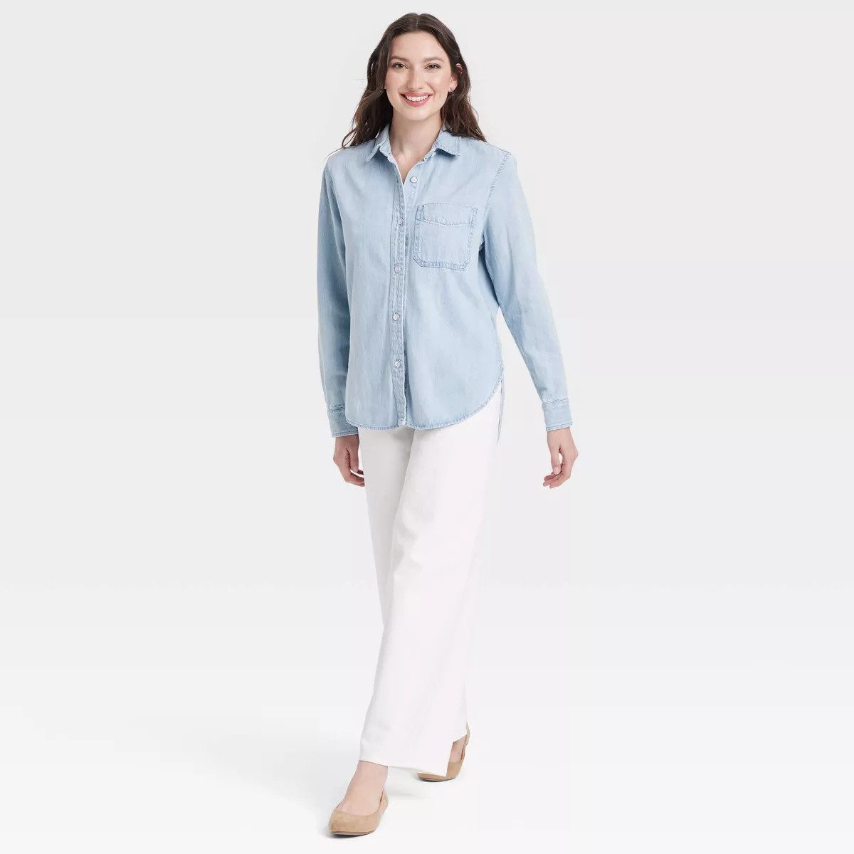 Women's Relaxed Fit Denim Button-Down Shirt - Universal Thread™ | Target