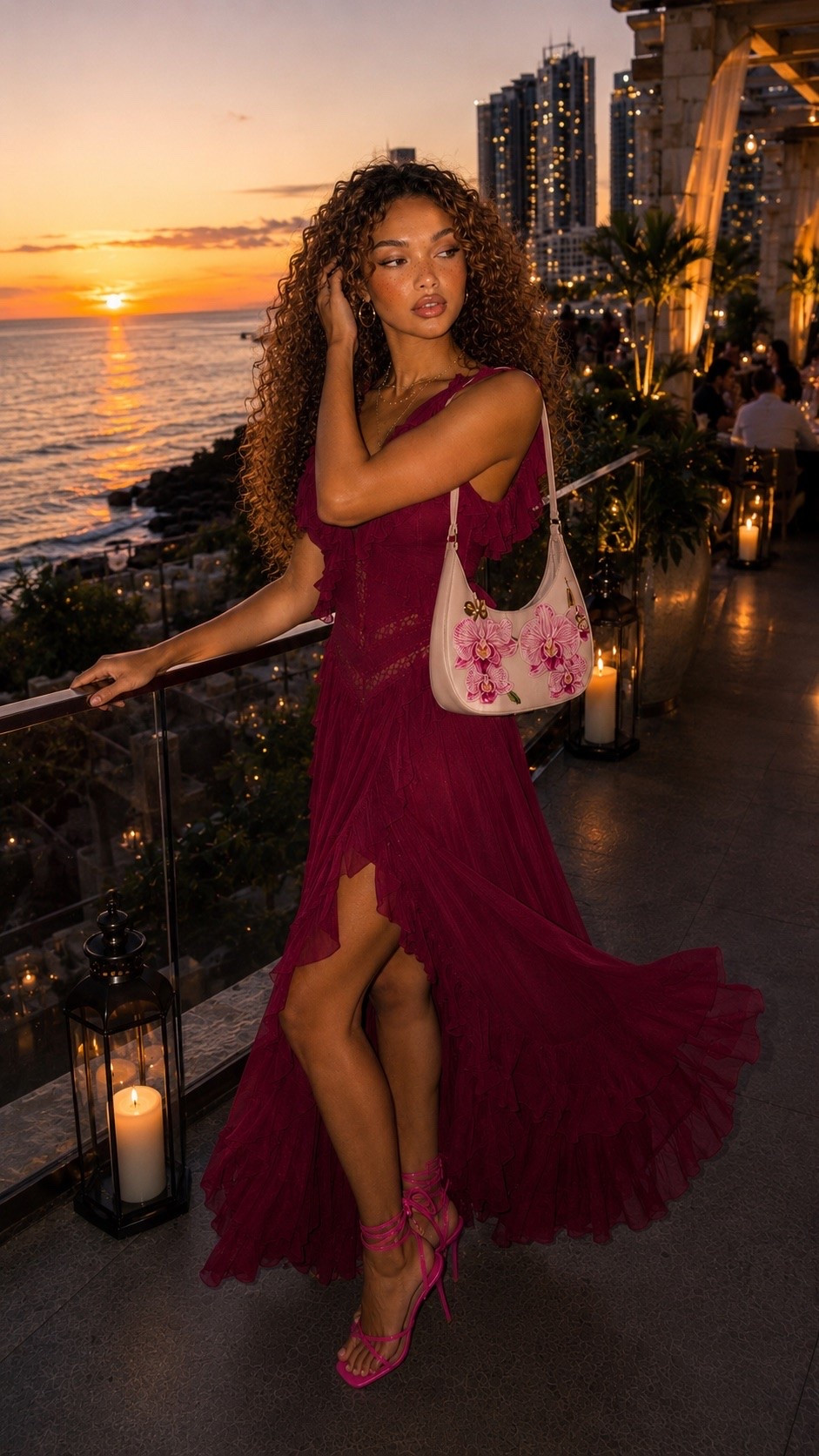 A dress that was absolutely made for golden hour. 🌅💗 Wearing a size S in the Free People maxi dress and size 8 in the pink lace-up heels. Perfect for weddings, rooftop dinners, vacations, resort evenings, and special occasions. Everything is linked below! ✨

#LTKdayinmylife #LTKSeasonal #LTKTravel