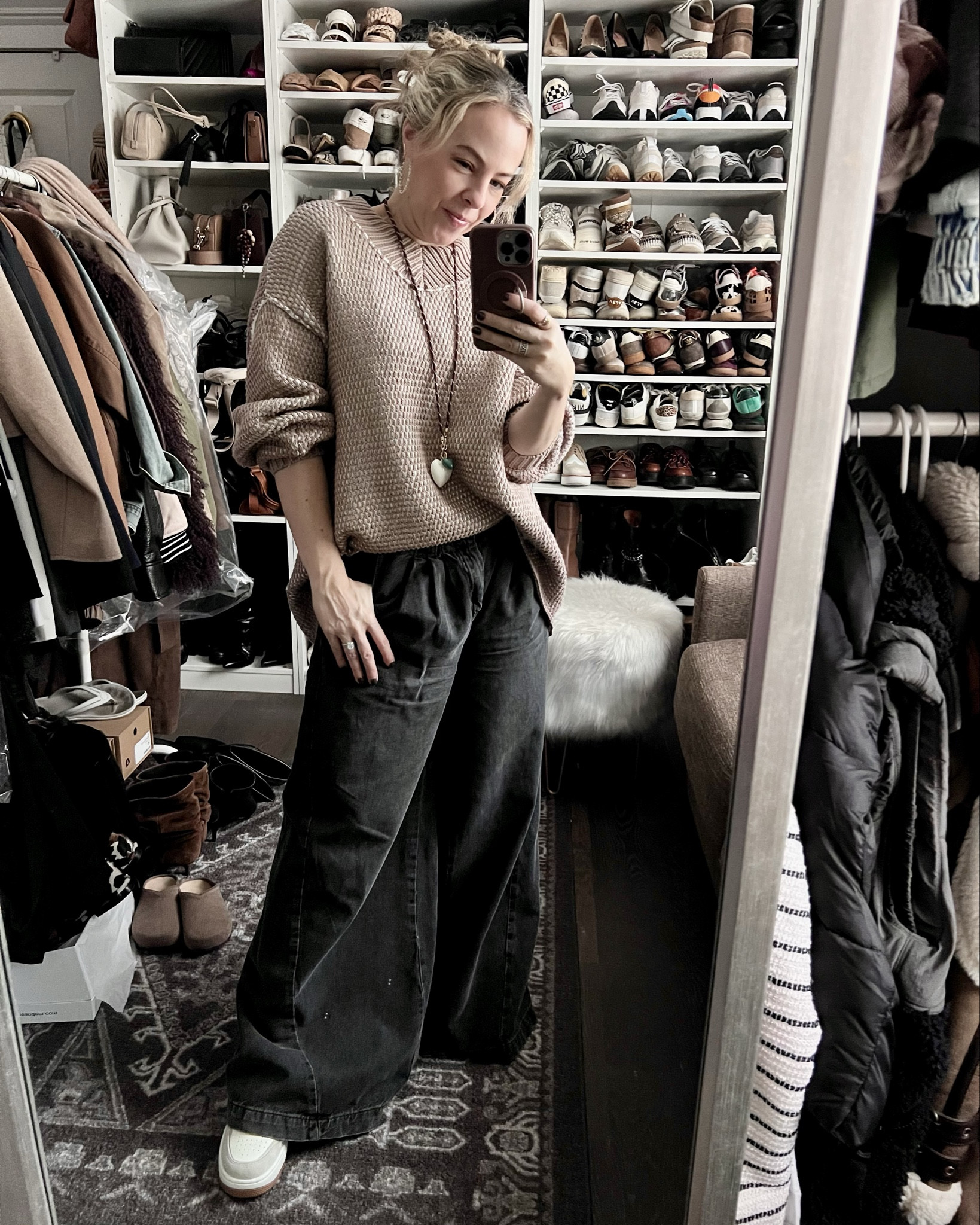 My Nikes have fallen out of rotation and aren’t as trendy as they were when I first bought them. But they are cute and comfortable and I’ve always loved sneakers with wide leg pants, so I’m putting them back into the mix.

#LTKPetite #LTKOver40