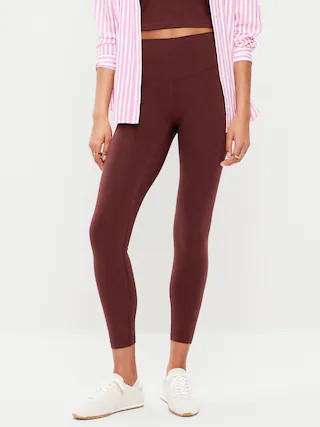 High-Waisted PowerChill 7/8 Cotton Leggings | Old Navy (US)