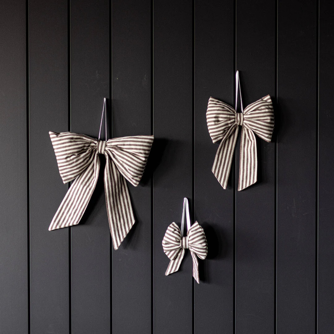 Striped Brown Fabric Bows | By Luxe B Co. | luxe bCO