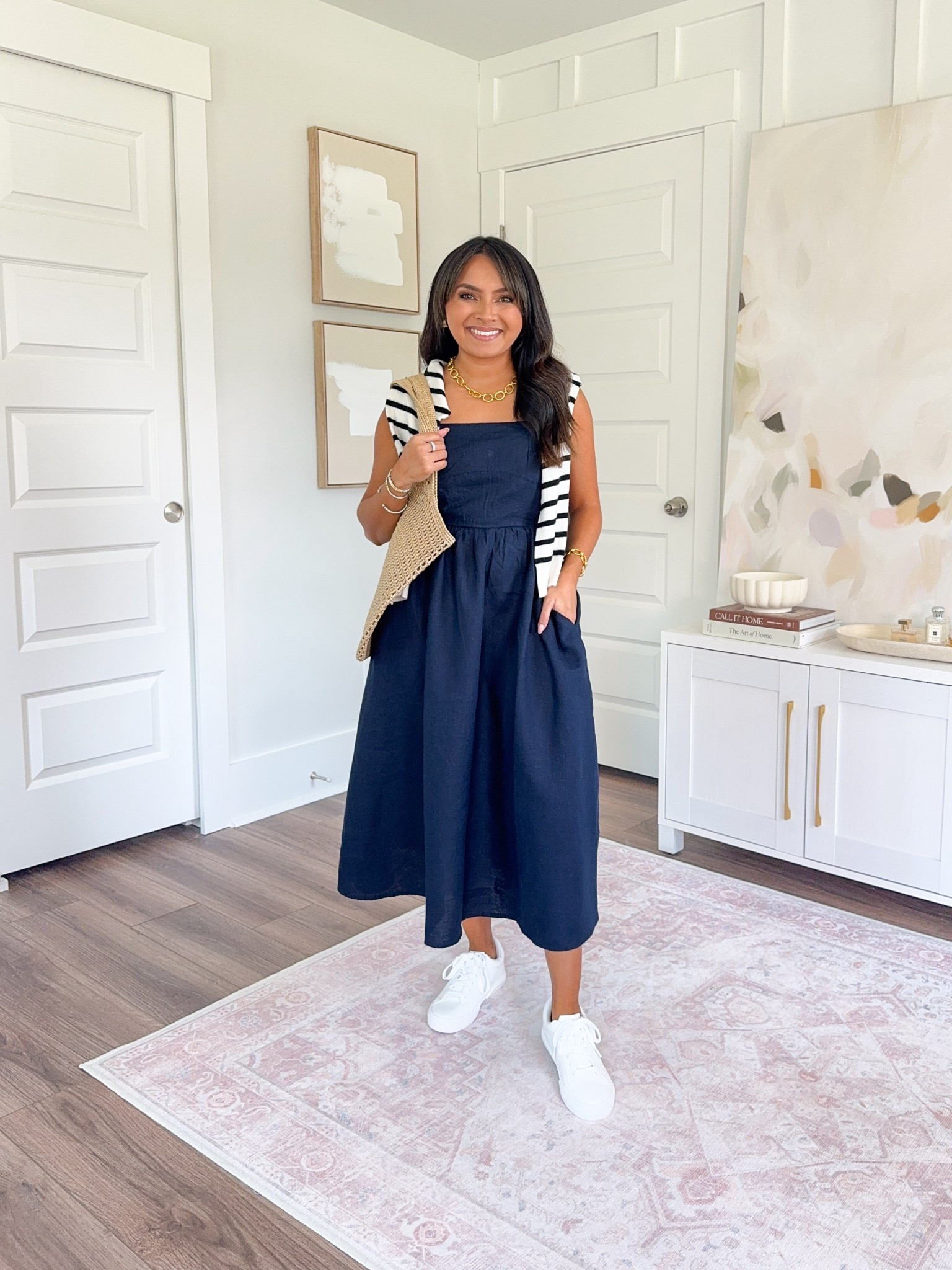 Europe & Summer Capsule Wardrobe
Black stripe cashmere sweater size xs TTS
Navy Dress size xs TTS
White sneakers size 6 TTS


#LTKTravel #LTKPetite #LTKStyleTip