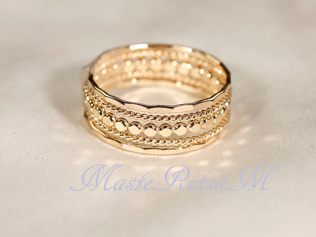 SET G 14k Gold Filled Stack Ring Set , 14K Gold Filled Ring, Silver Rings ,and 14K Rose Gold Fill... | Etsy (US)