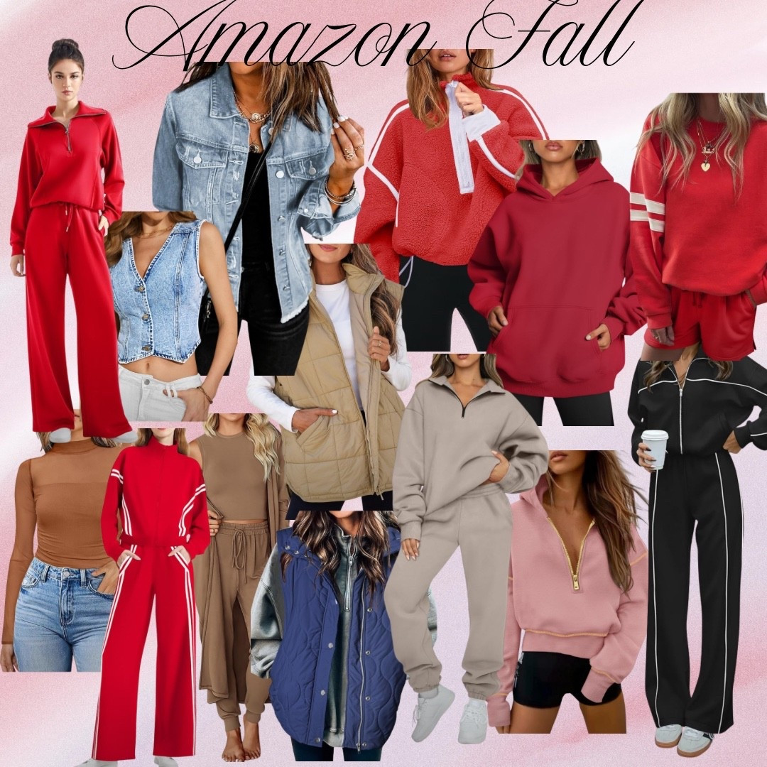 Amazon fall finds! Two piece sets, vests, sweatshirts, denim, tracksuits and more all linked. #amazon #amazonfashion #falloutfit #cozy #casual #red #denim

#LTKOver40 #LTKActive #LTKFindsUnder50