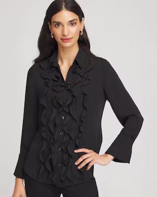 Ruffle-Trim Chiffon Blouse | Chico's