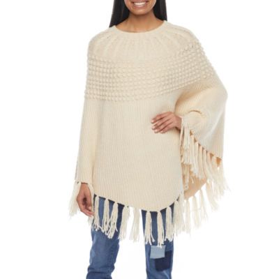 a.n.a Womens Crew Neck Sleeveless Poncho | JCPenney
