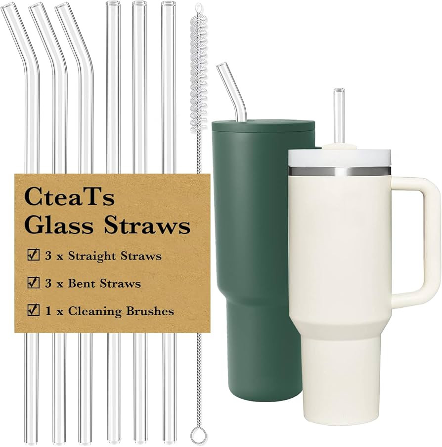 Replacement Straw Compatible with Stanley 40 oz Tumbler Straws, 6 Pcs Reusable Straws with Cleani... | Amazon (US)