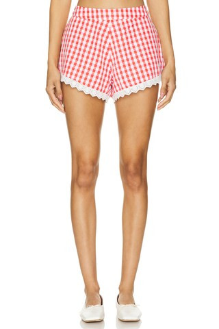 Peggy Hot Short in Red & White Check | Revolve Clothing (Global)